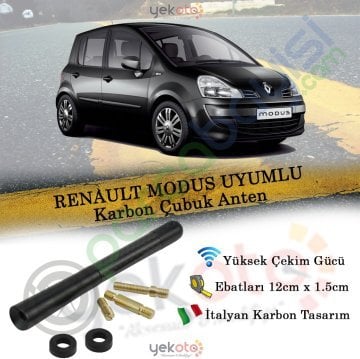 Renault Modus Uyumlu Karbon Fiber Oto Radio Anteni Çubuk Anten