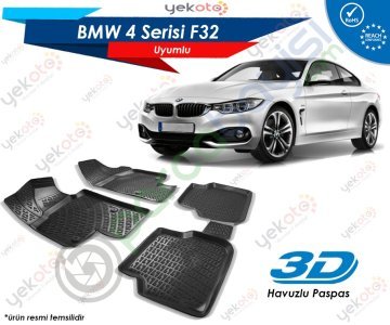 Bmw F32 Uyumlu Araca Özel 3D Havuzlu Paspas Siyah