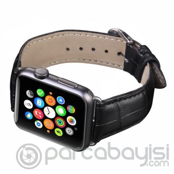 Ally Apple Watch 7-8 41mm 6-5-4 40mm Deri Kordon Kayış Crocodile 3-2-1 38mm