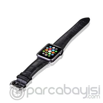 Ally Apple Watch 7-8 41mm 6-5-4 40mm Deri Kordon Kayış Crocodile 3-2-1 38mm