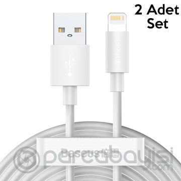 Baseus Wisdom İPhone 14-13-12,11 Şarj USB Şarj Kablosu 2Adet Set 1.5 metre