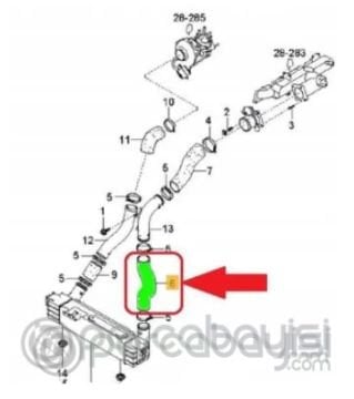 Kia Sorento İntercooler Alt Hortum Muadil | 281644A160M
