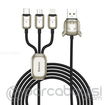 Baseus Ox Year Zodiac Type-C,İphone,Micro Usb 3in1 Çoklu Başlık Usb Şarj Kablosu 480Mbps