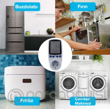 Ally Wattmetre Enerji Tüketim Sarfiyat Ölçer Ölçüm Priz 230V-3680W-16A