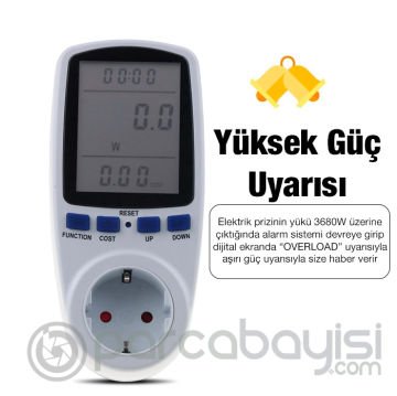 Ally Wattmetre Enerji Tüketim Sarfiyat Ölçer Ölçüm Priz 230V-3680W-16A