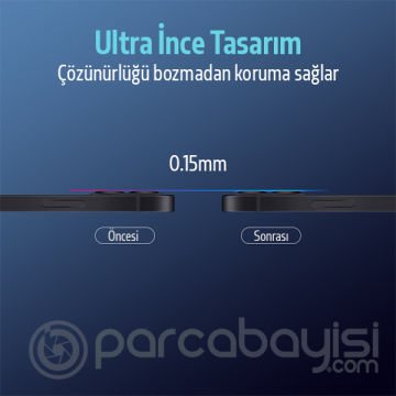 ALLY İPhone 12 Mini 3D Full Tempered Glass Cam Kamera Koruyucu