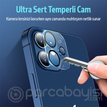 ALLY İPhone 12 Mini 3D Full Tempered Glass Cam Kamera Koruyucu