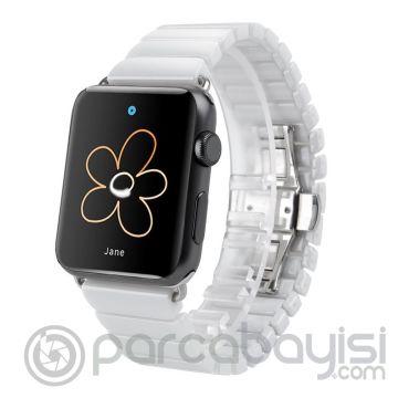 Ally Apple Watch 7-8 41mm 6-5-4 40mm Kayış Kordon Seramik Metal 3-2-1 38mm