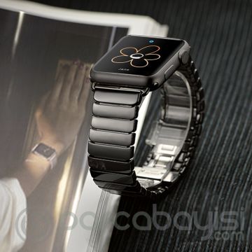 Ally Apple Watch 7-8 41mm 6-5-4 40mm Kayış Kordon Seramik Metal 3-2-1 38mm