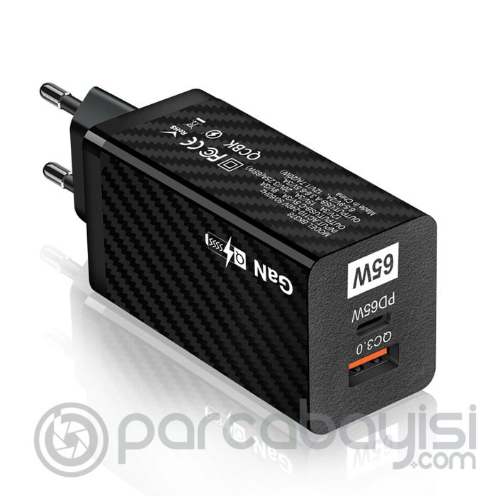 ALLY PD 65W GaN USB + Type-C Hızlı Şarj Başlığı Şarj Aleti