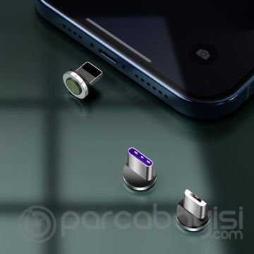Baseus Safe Fast 5A Hızlı Şarj Mıknatıslı Usb Şarj Kablosu 3 Başlık（iPhone+Type-C+Micro）1m