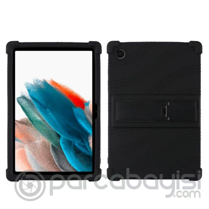 Ally SM Galaxy Tab A8 2021 10.5 (X200-X205) Kılıf Standlı Silikon Kılıf
