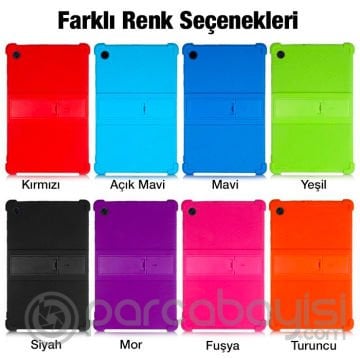 Ally SM Galaxy Tab A8 2021 10.5 (X200-X205) Kılıf Standlı Silikon Kılıf