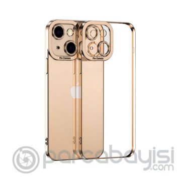 ALLY Fashion Series iPhone 13 6.1inç Kılıf Renkli Kenar Lazer Çerçeveli Silikon Kılıf