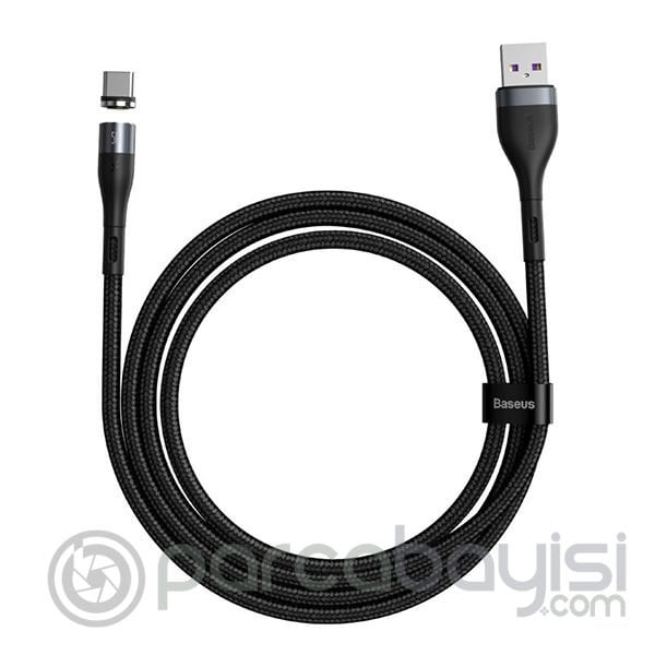 Baseus Zinc Safe Manyetik Usb Kablo Şarj Usb Type C Başlık 5.0A 1Metre