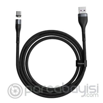 Baseus Zinc Safe Manyetik Usb Kablo Şarj Usb Type C Başlık 5.0A 1Metre