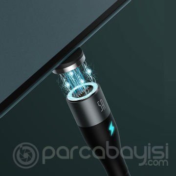 Baseus Zinc Safe Manyetik Usb Kablo Şarj Usb Type C Başlık 5.0A 1Metre