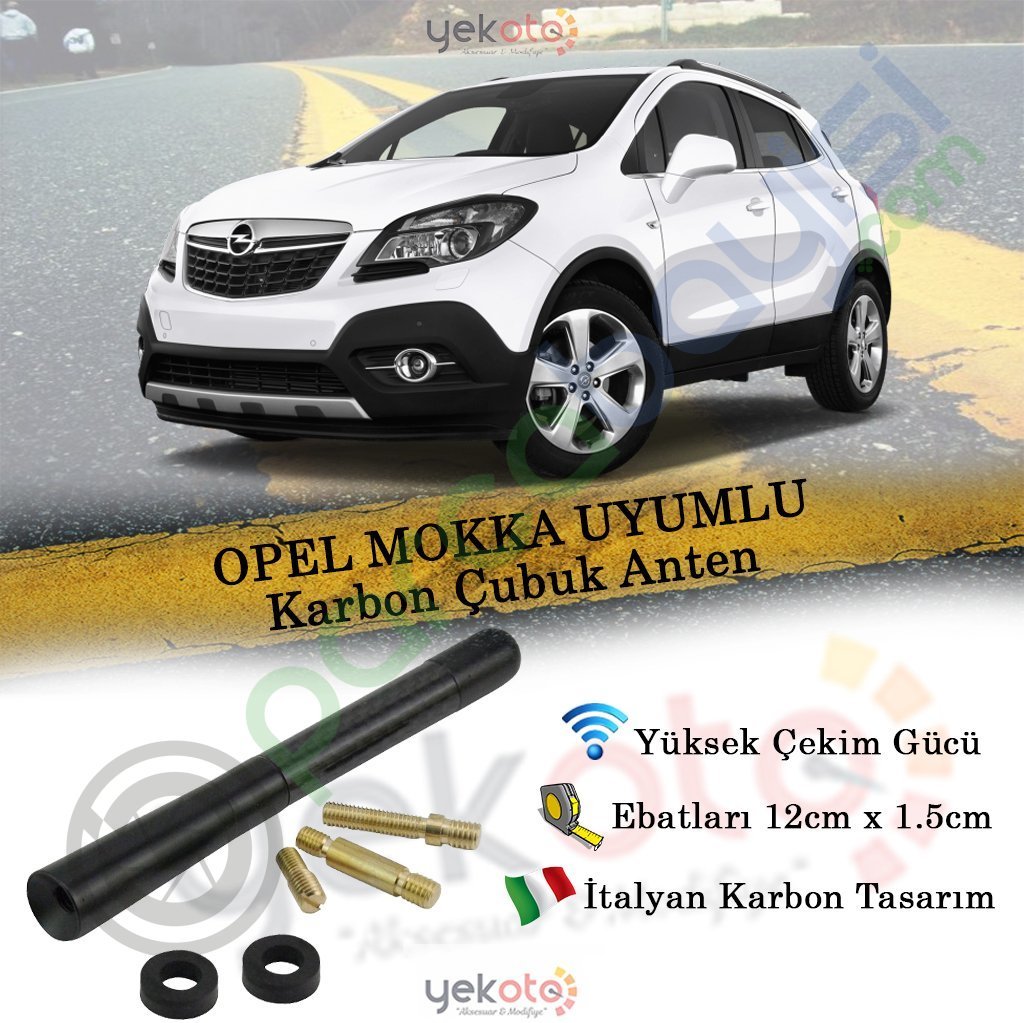 Opel Mokka Uyumlu Karbon Fiber Oto Radio Anteni Çubuk Anten