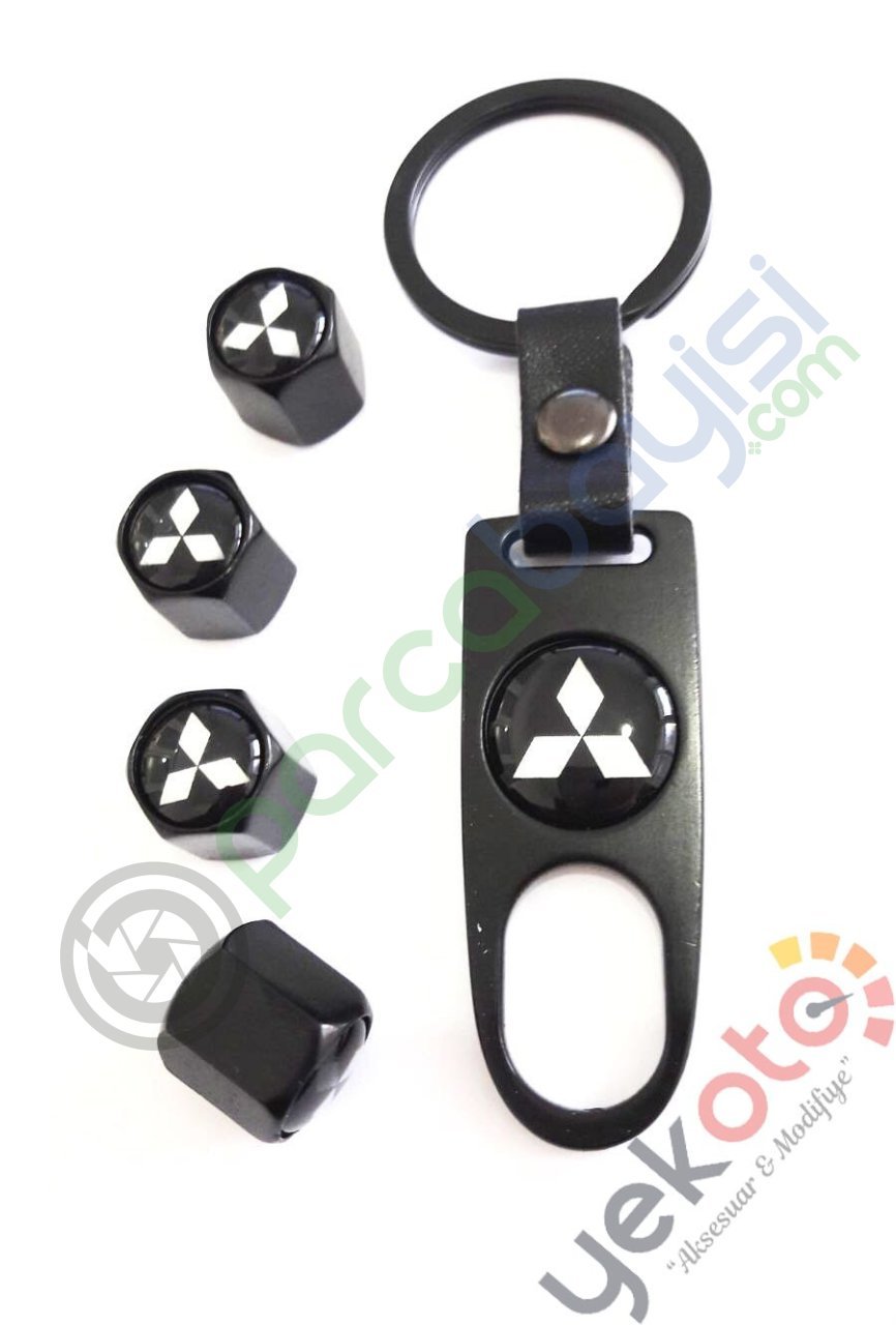 Mitsubishi Metal Anahtarlık Ve Sibop Kapak Seti 1.Kalite