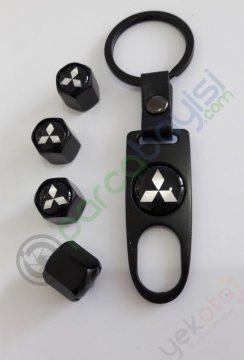 Mitsubishi Metal Anahtarlık Ve Sibop Kapak Seti 1.Kalite