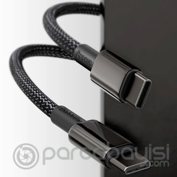 Baseus Tungsten Gold PD100W Şarj kablosu Usb C to Usb C Kablo 2 Metre