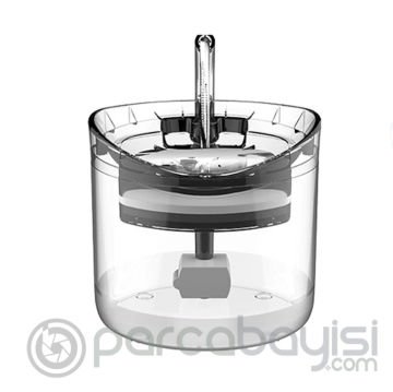 Ezere WF060 Sensörlü Kedi ve Köpek için Pipetli Su Şeffaf Çeşmesi Pınarı 2 Litre