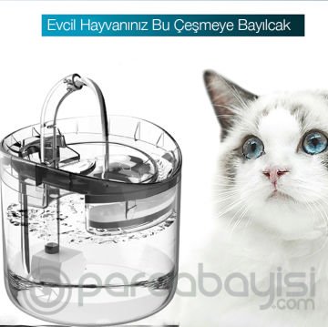 Ezere WF060 Sensörlü Kedi ve Köpek için Pipetli Su Şeffaf Çeşmesi Pınarı 2 Litre