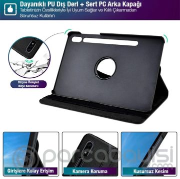 SM Galaxy Tab S8 2022 11.0 (X700-X706) 360 Derece Döner Standlı Kılıf