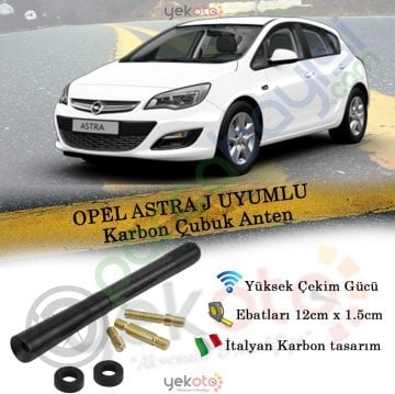 Opel Astra J Uyumlu Karbon Fiber Oto Radio Anteni Çubuk Anten