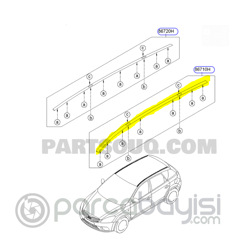 Kia Ceed Tavan Oluk Çıtası Sol Orjinal | 872101H200