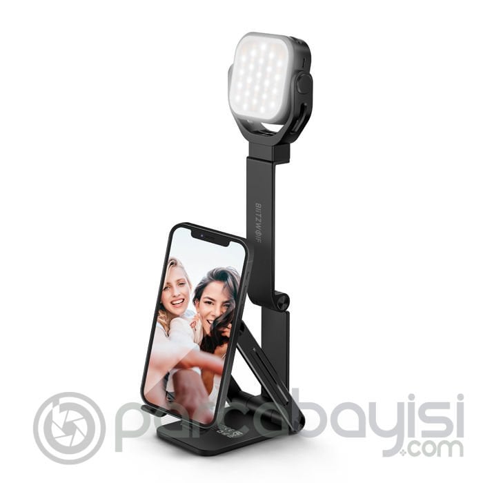 BlitzWolf BW-TS6 Metal Influencer Youtuber Telefon Standlı Canlı Yayın Işığı