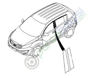 Kia Sportage Arka Kapı Siyah Band Üst Sol (2010-2015) Orijinal |