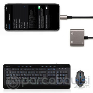 ALLY NK-109KEY 3in1 İPhone-İPad USB+USB Klavye OTG Adaptör