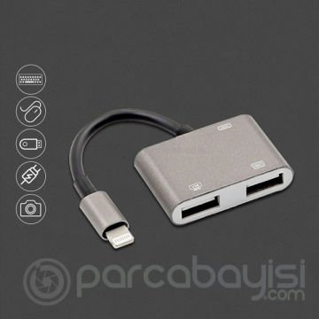 ALLY NK-109KEY 3in1 İPhone-İPad USB+USB Klavye OTG Adaptör