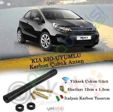 Kia Rio Uyumlu Karbon Fiber Oto Radio Anteni Çubuk Anten