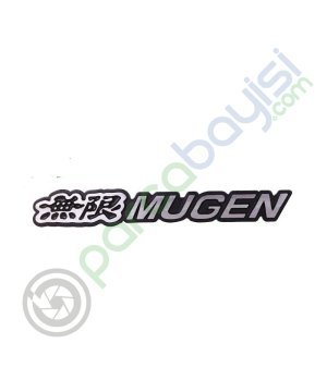 Mugen Metal 3D Logo Amblem Sticker Siyah