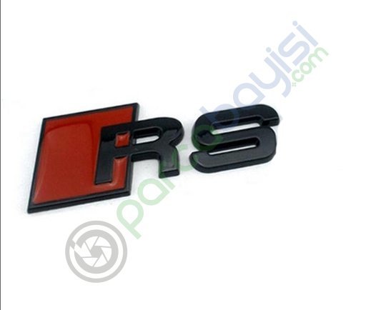 Rs Metal 3D Logo Amblem Sticker Siyah Kırmızı