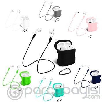 Airpods İçin Renkli Strap Kulaklık Askısı Darbe Emici Silikon Kılıf