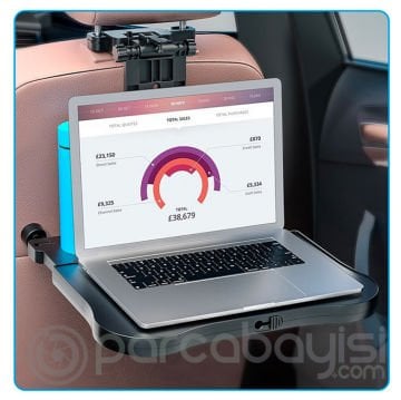 Ally A08 Araç Araba Telefon Standlı Arka Koltuk İçecek Yemek Bilgisayar Masası