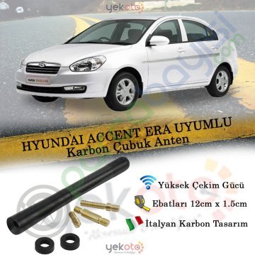 Hyundaı Accent Era Uyumlu Karbon Fiber Oto Radio Anteni Çubuk Anten