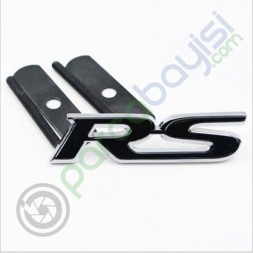 Rs Ön Panjur 3D Logo Metal Sticker Siyah