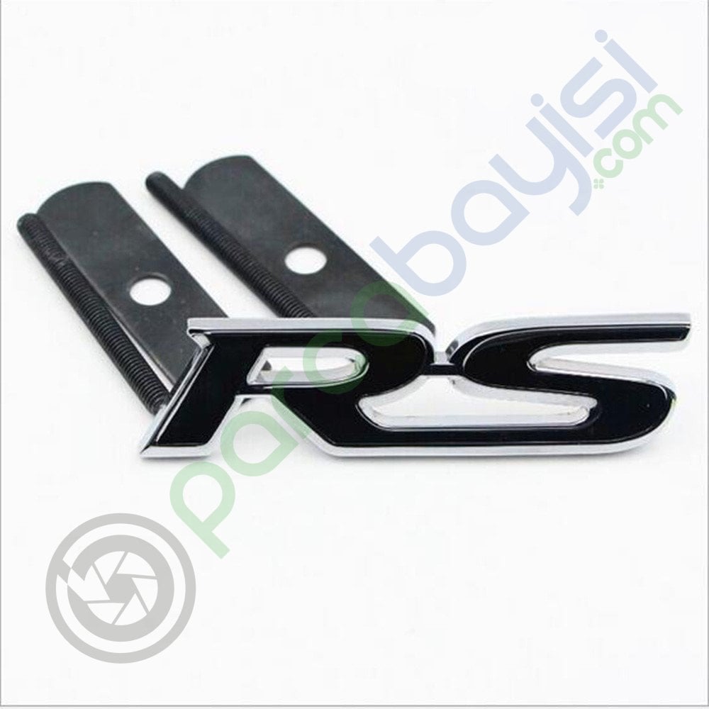 Rs Ön Panjur 3D Logo Metal Sticker Siyah