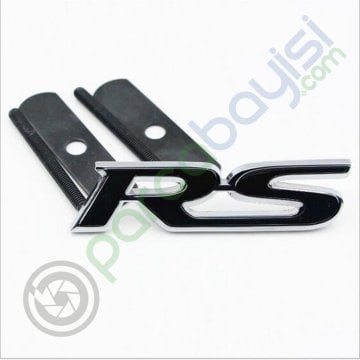 Rs Ön Panjur 3D Logo Metal Sticker Siyah