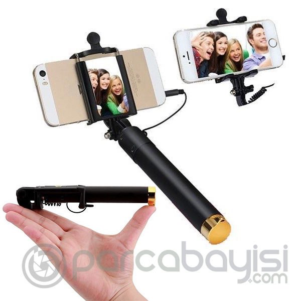 Kablolu Mini Selfie Özçekim Çubuğu
