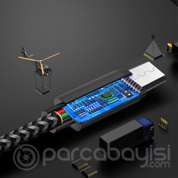 Hoco X14 Max Android Micro Usb Kopmaz Halat Usb Şarj Kablosu