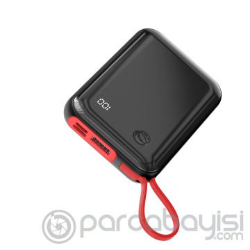 Baseus Mini S 3A 10000mAh Dijital Gösterge Power Bank+İPhone Şarj Başlık