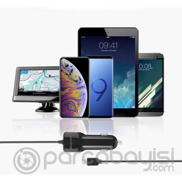 Haweel 5v 3.1a Hızlı Araç Şarj+ Spiral Usb Type C Kablolu