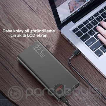 Baseus Adaman 22.5W Hızlı Şarj 10000mAh Power Bank Metal Kasa Digital dijital gösterge