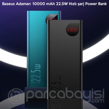 Baseus Adaman 22.5W Hızlı Şarj 10000mAh Power Bank Metal Kasa Digital dijital gösterge