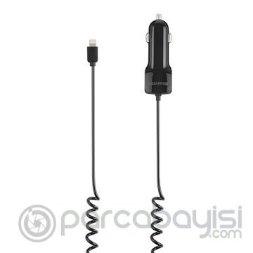 Haweel 5v 3.1a Hızlı Araç Şarj+ Spiral İphone Usb Kablolu
